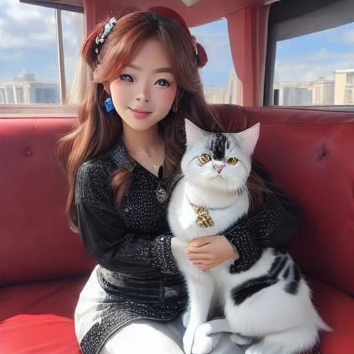 <lora:Realistic Portrait:1.0> "pretty cat very, very, very pretty breathtaking in  sofa