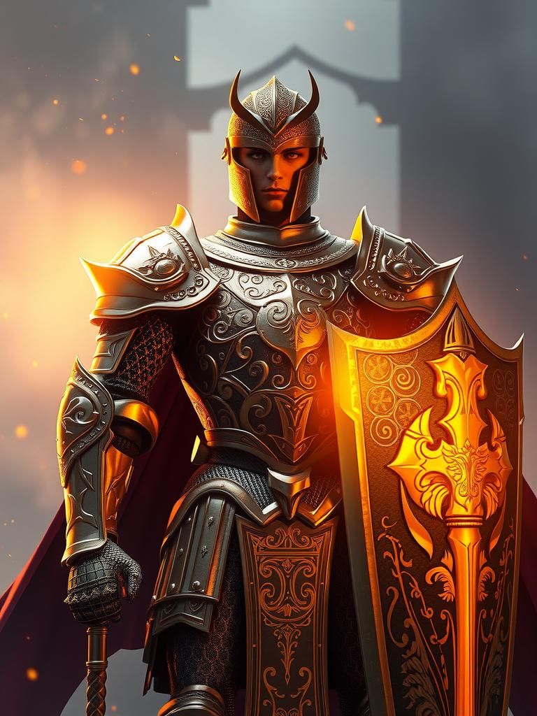 A valiant knight in a gleaming suit of armor, ready for an epic quest  by @TheSpartanNinja