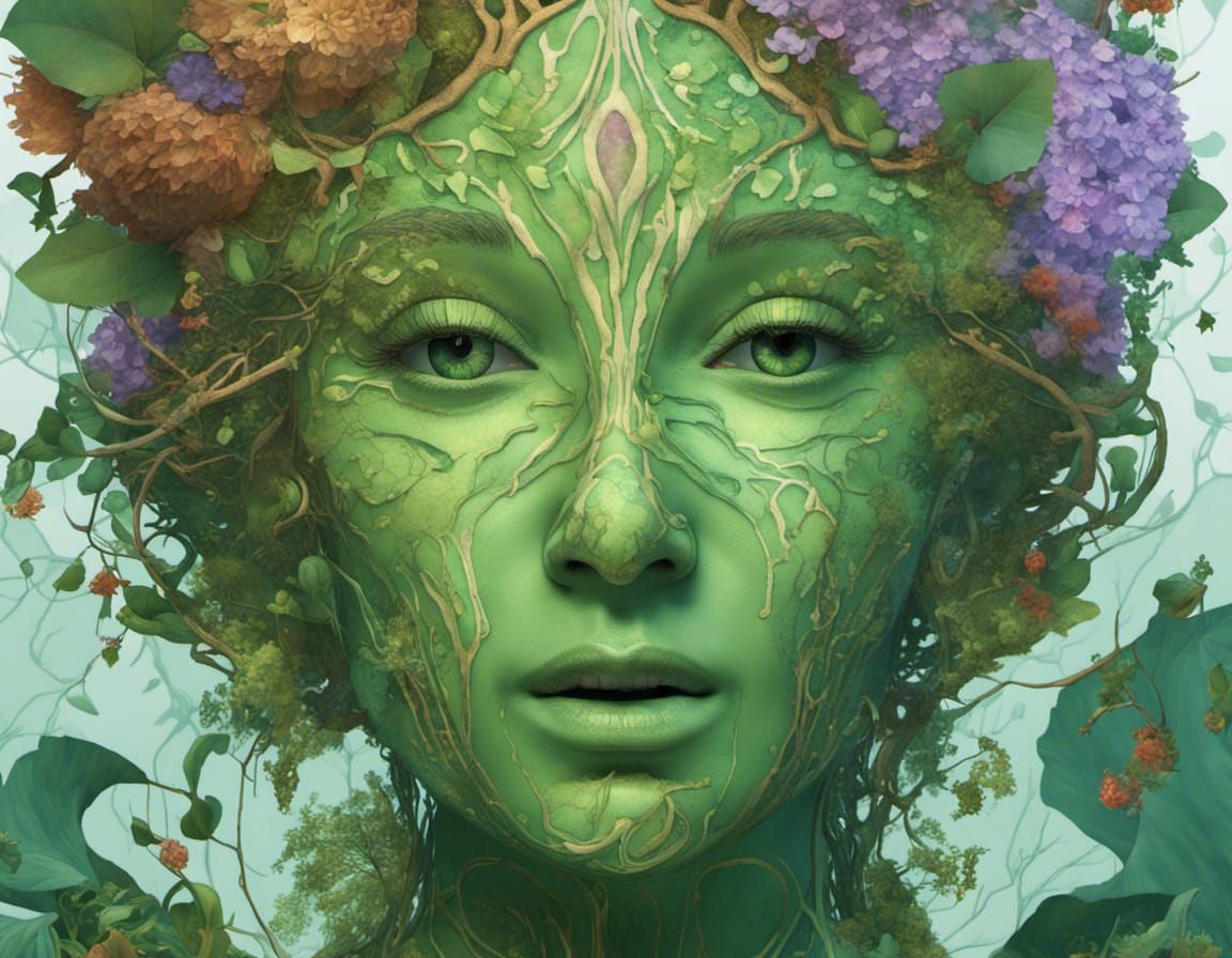 The Green Woman - Ai Generated Artwork - Nightcafe Creator