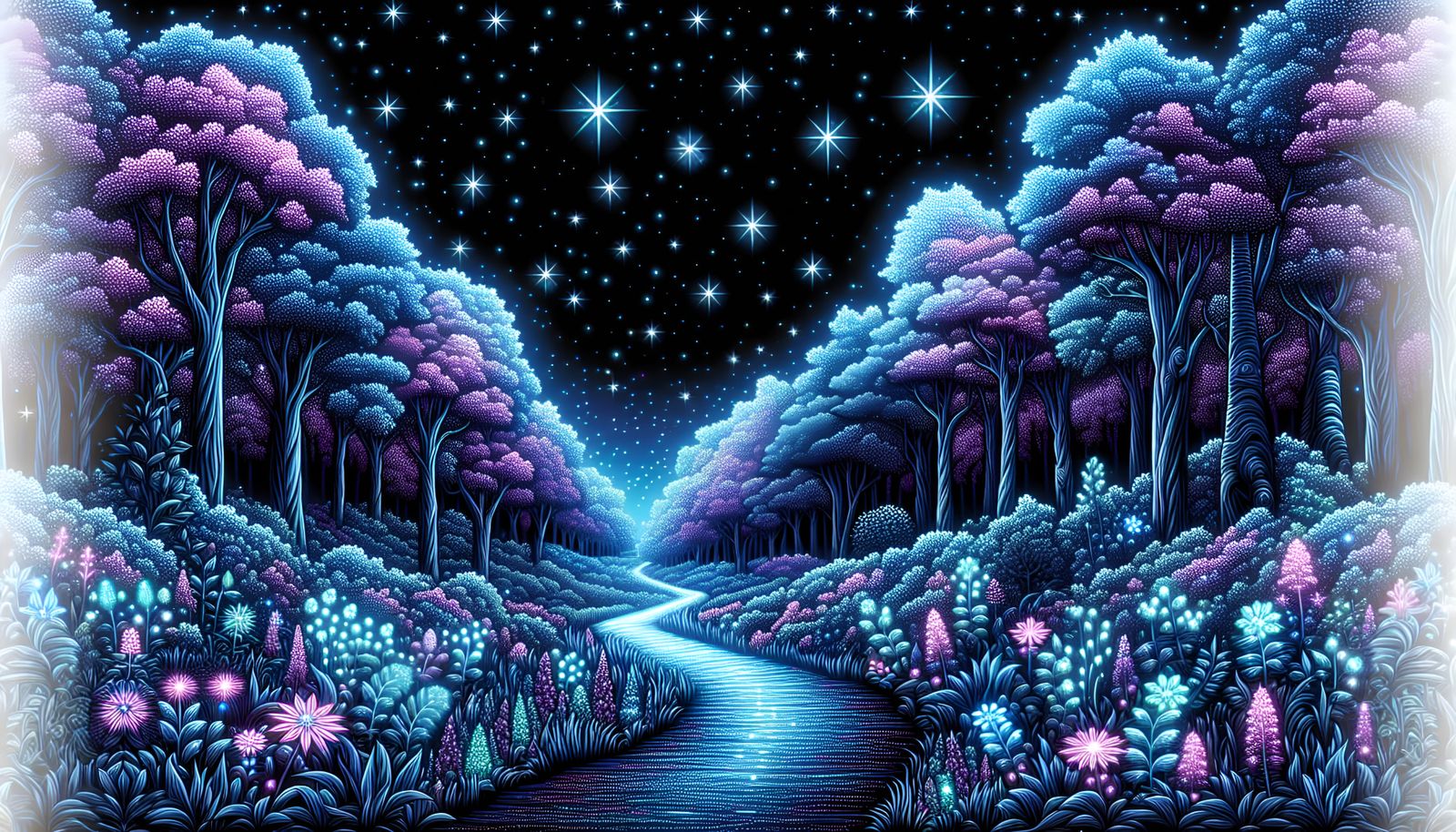 Path through Fantasy fairy enchanted forest