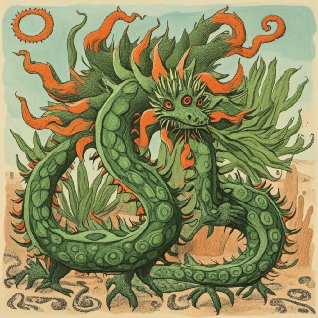 <lora:Cactus People:1.0> Chinese dragon