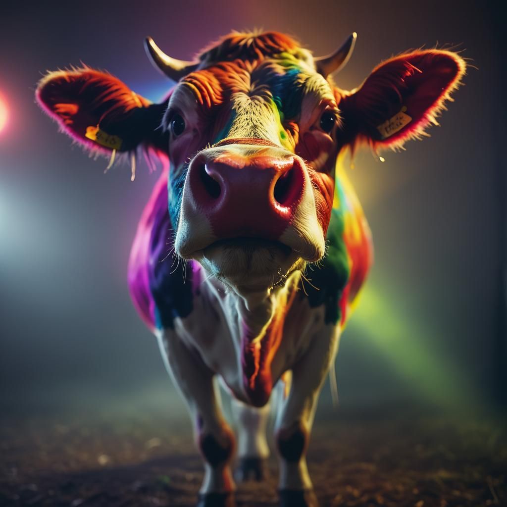 Rainbow cow  by @nonaivo