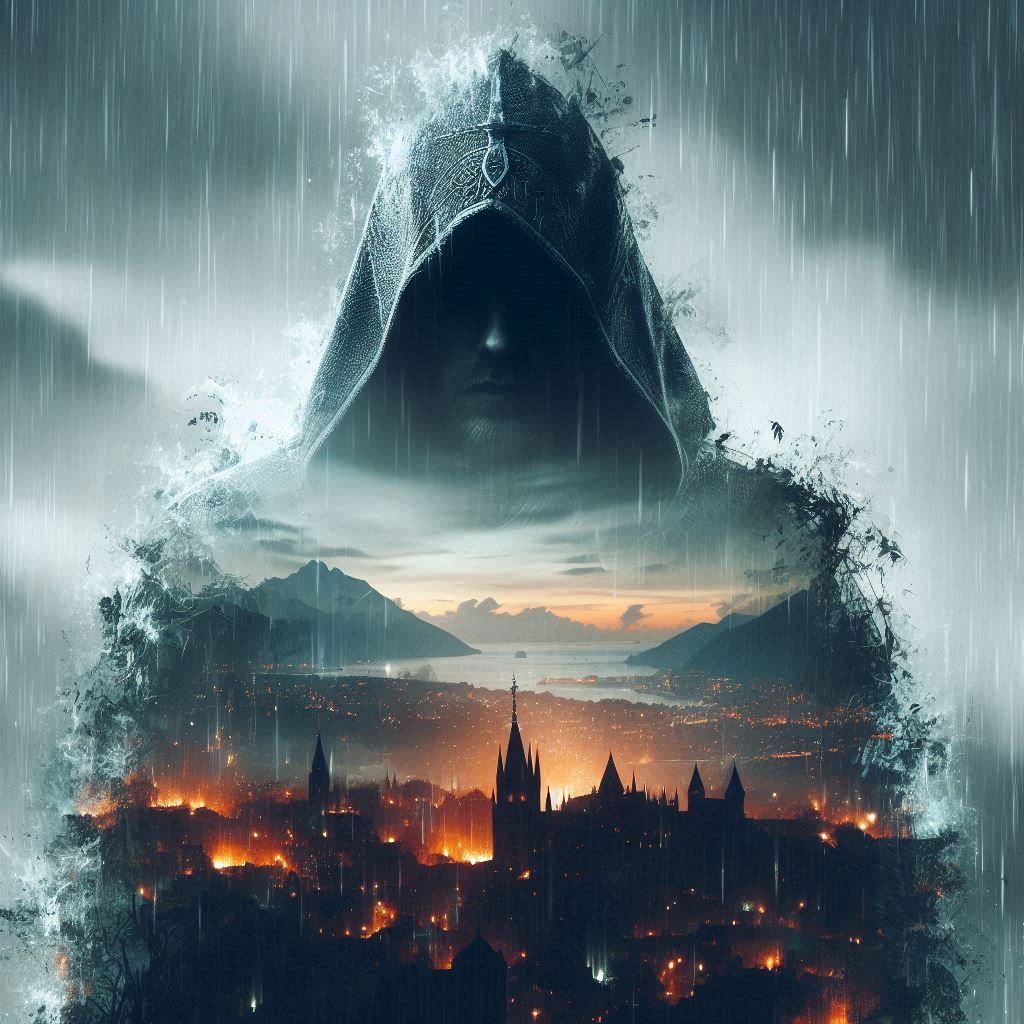 double exposure beautiful fantasy DALL-E 3 portrait landscap...