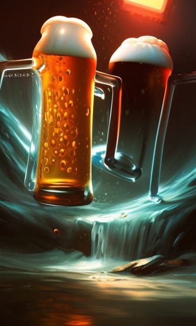 Refreshing beer in the middle of nature.