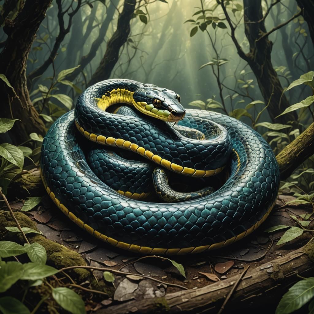 portrait of an snake 🐍 a , whole body, masterpiece image of a snake ...