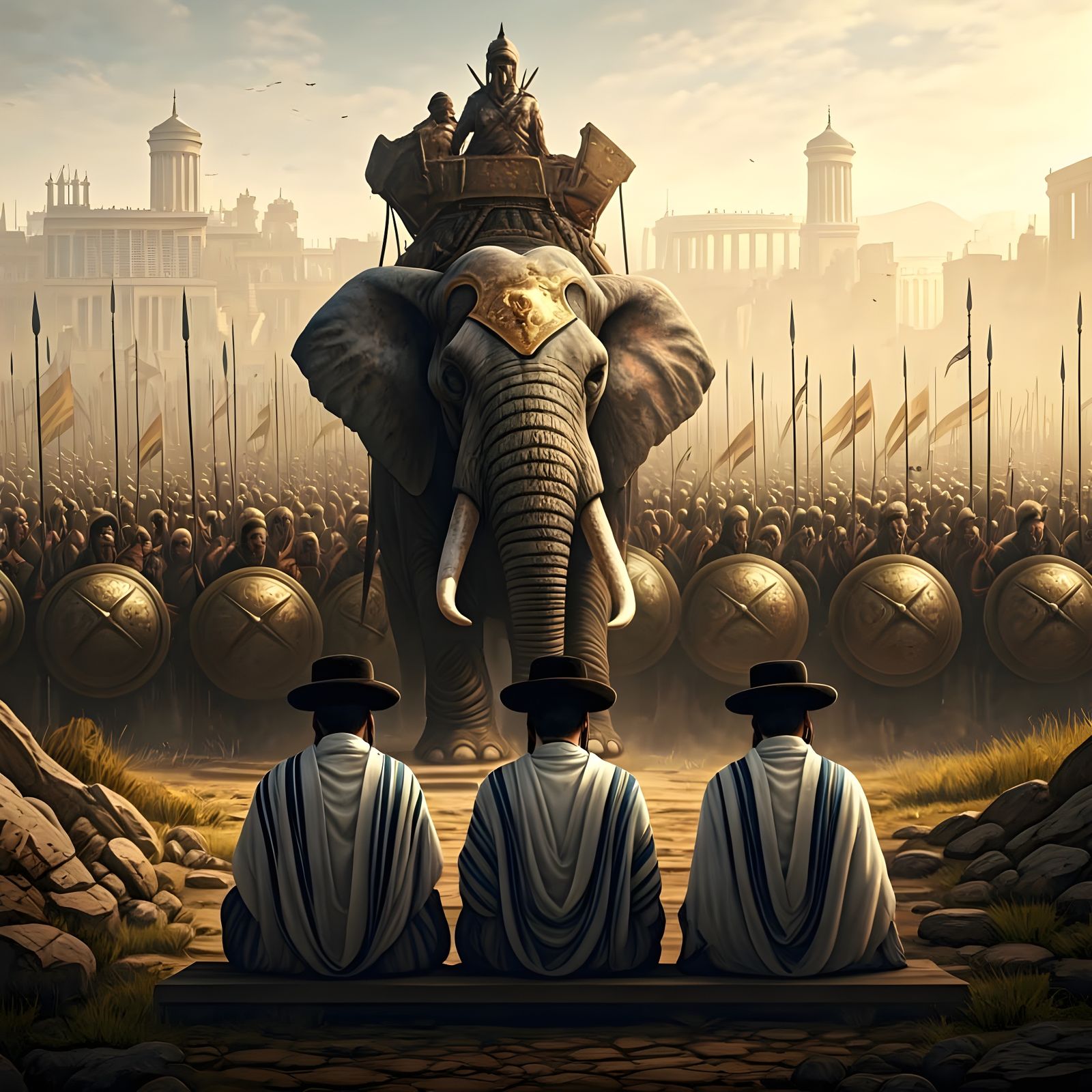 Ancient Warriors March to Battle as Orthodox Jews Pray in th...