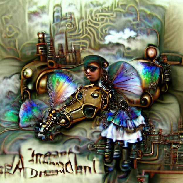 artificial intelligence dreams iridescent steampunk
