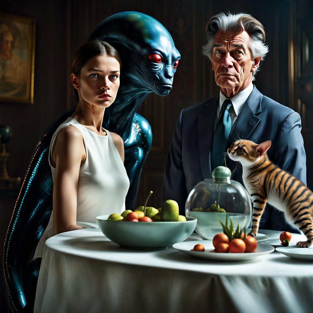 Something Vexing Between the Big Blue Guy and the Cat...?