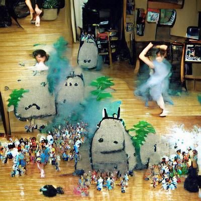 Studio Ghibli dust sprite dance party