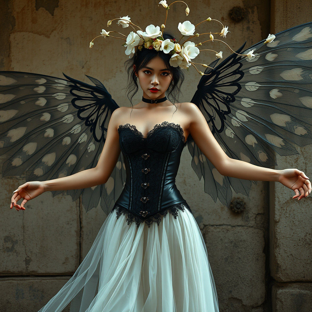 A stunning photo realistic gothic-inspired image of a woman ...