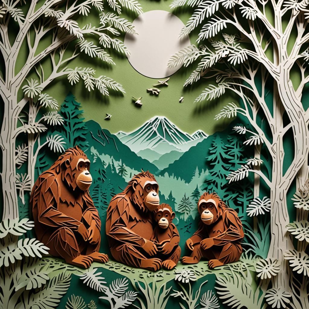 Orangutan family having their photo taken  by @Freedomlass