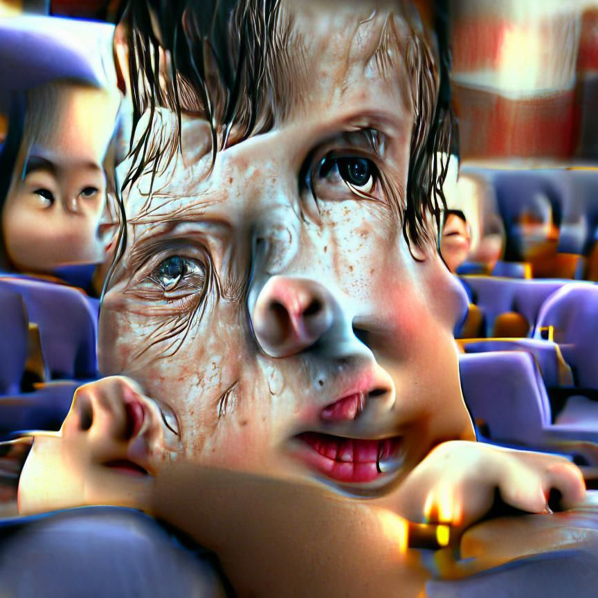 A child cinematic hyperrealism 4d