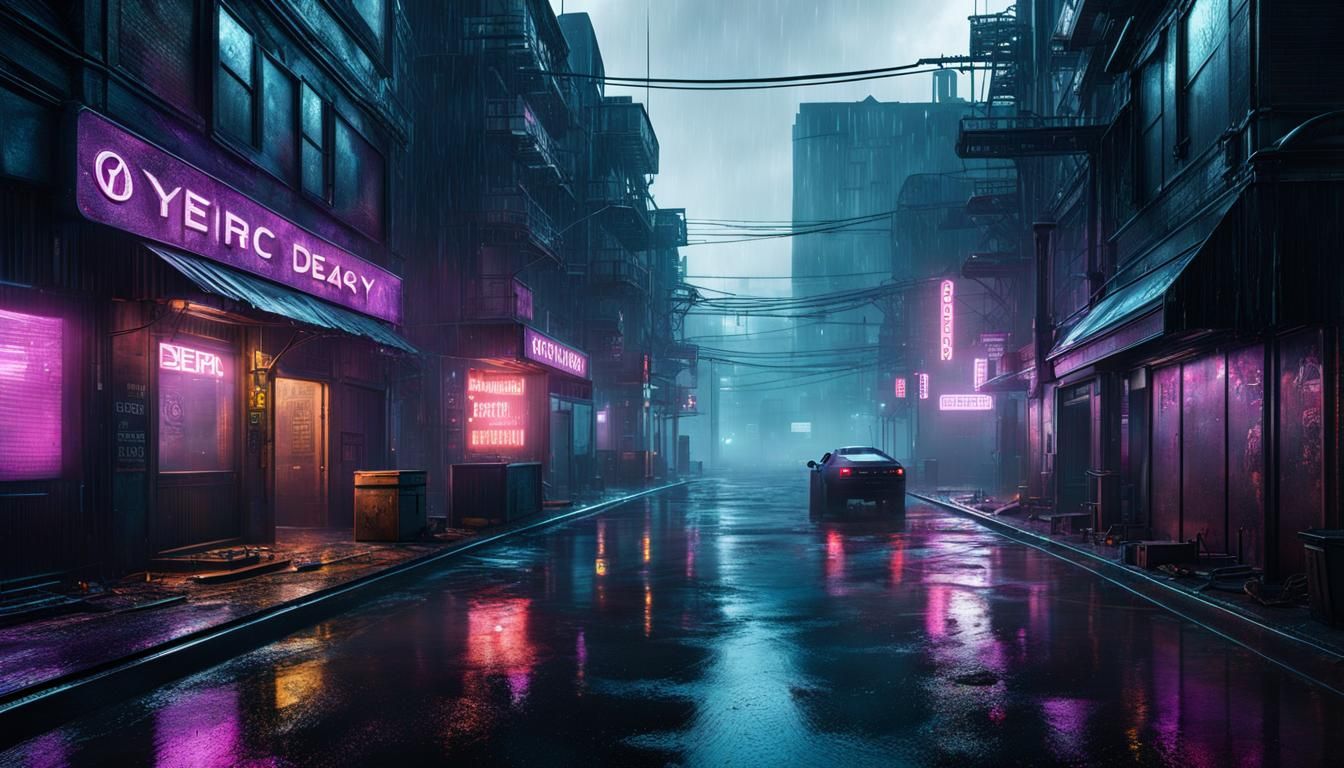 Dystopian Street - AI Generated Artwork - NightCafe Creator