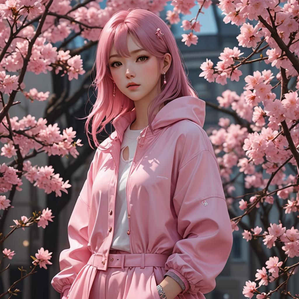 Create pink colour simple outfit