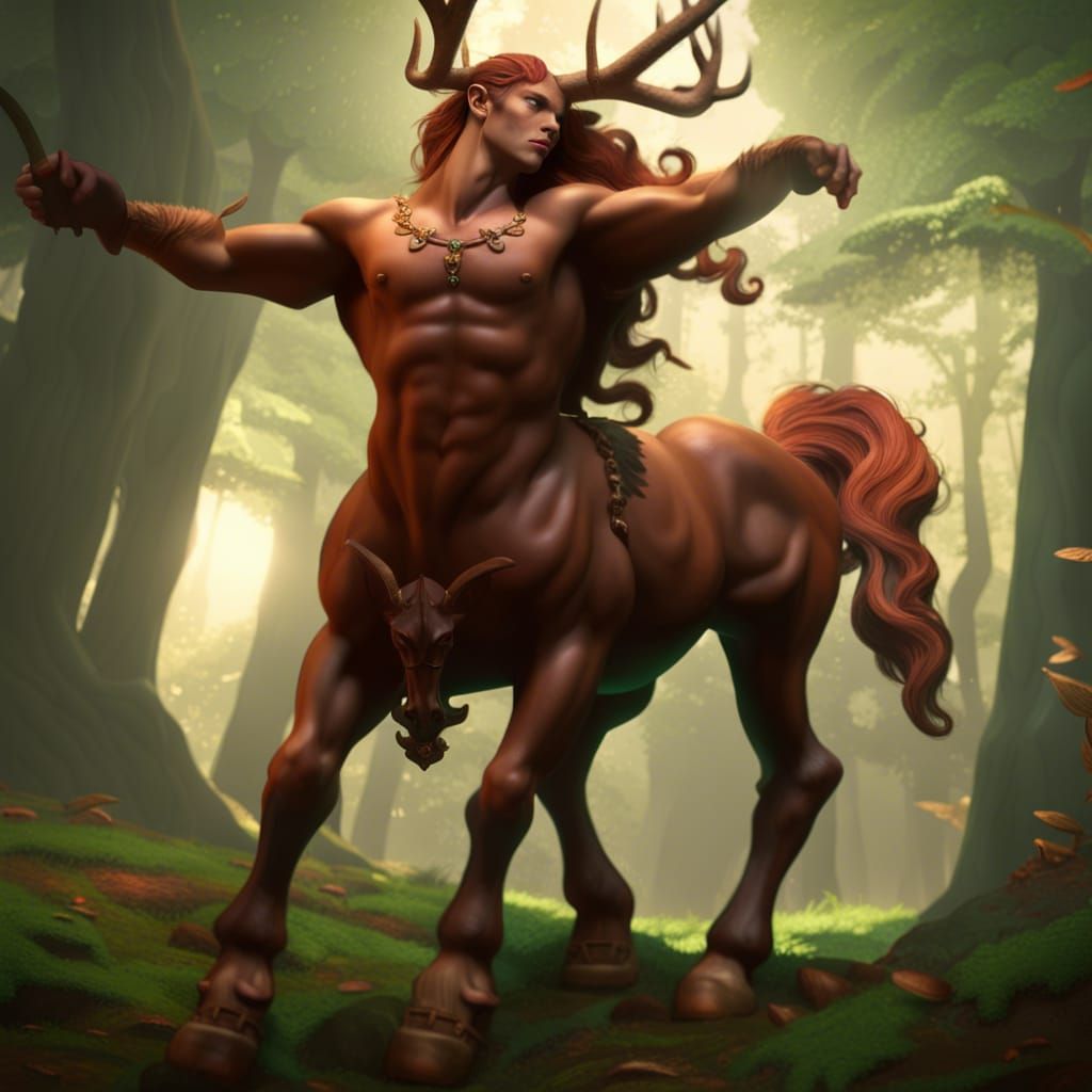 Dancing Centaur with Antlers  by @Dominus Silvis