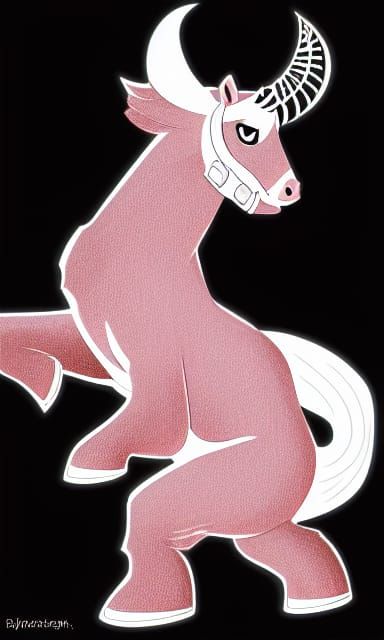 Nerd horse of moons, furry art, geeky character, astrologist