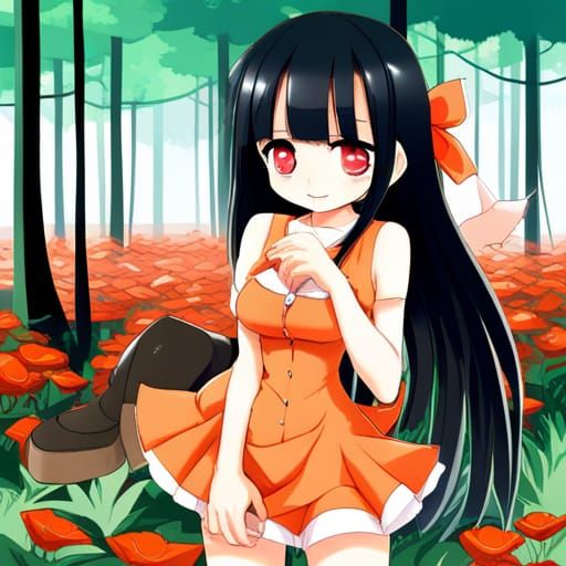 Girl in Mushroom Forest: Anime Key Visual