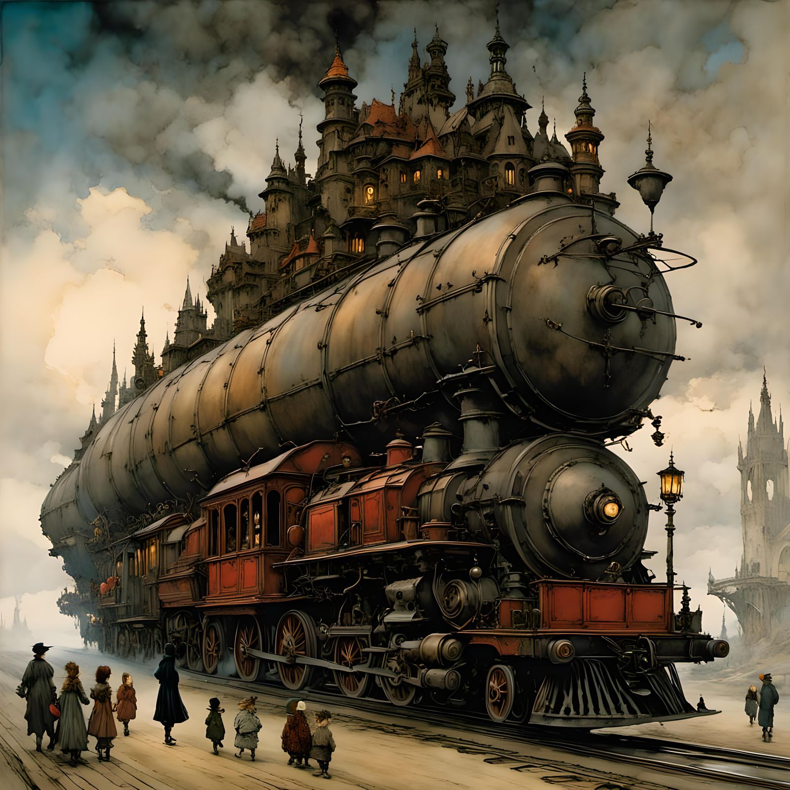 City on wheels, Mortal Engines <lora:RackhamBurton1:1.0>