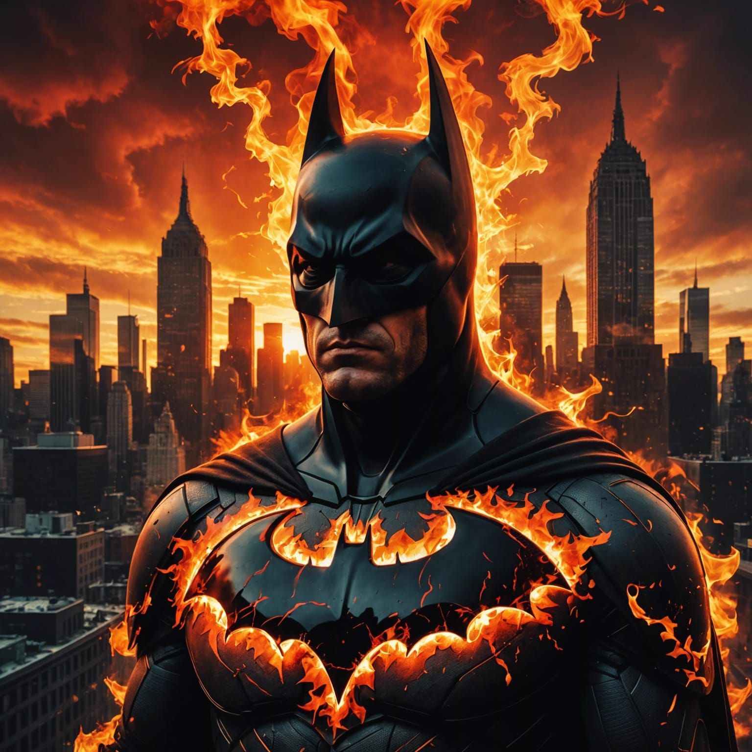 Batman Firey Portrait - Ai Generated Artwork - Nightcafe Creator