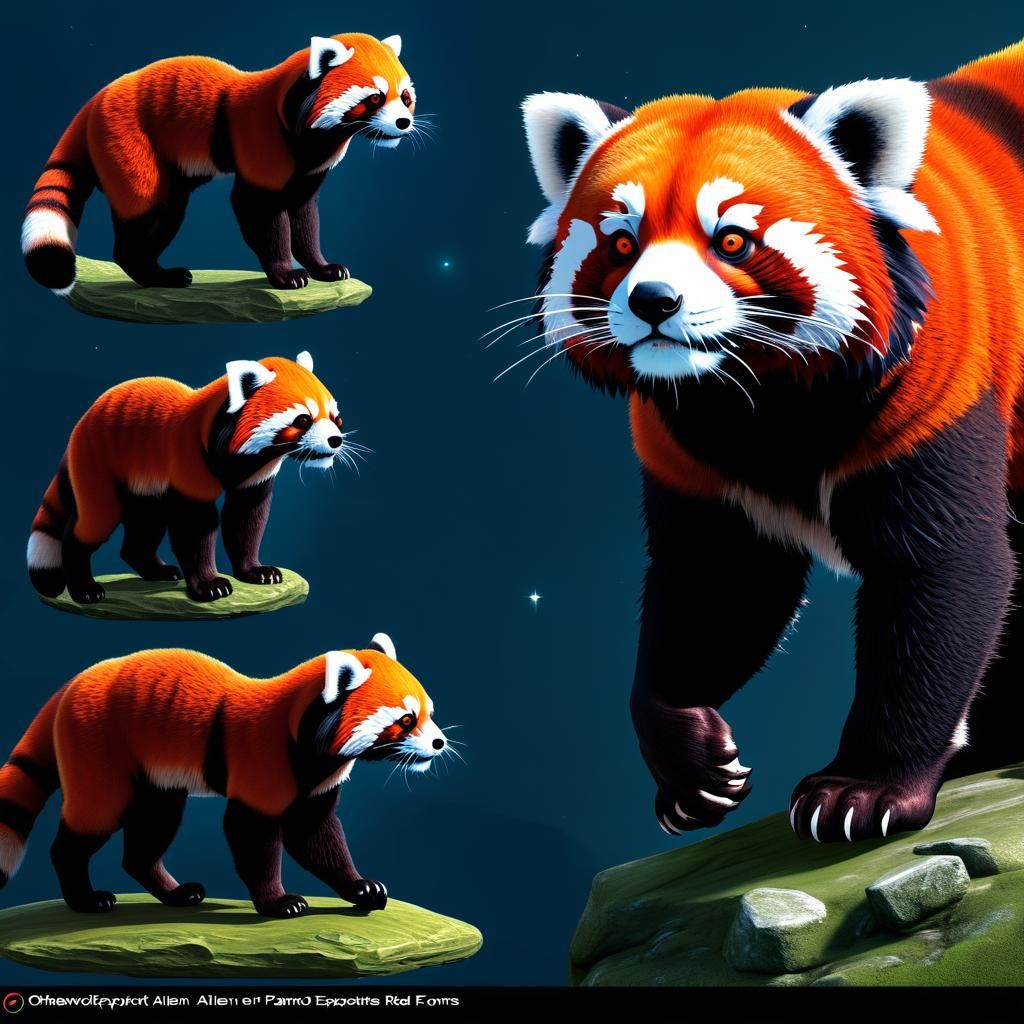 Otherworldly alien Red_panda/ red_fox/ tiger aliens
