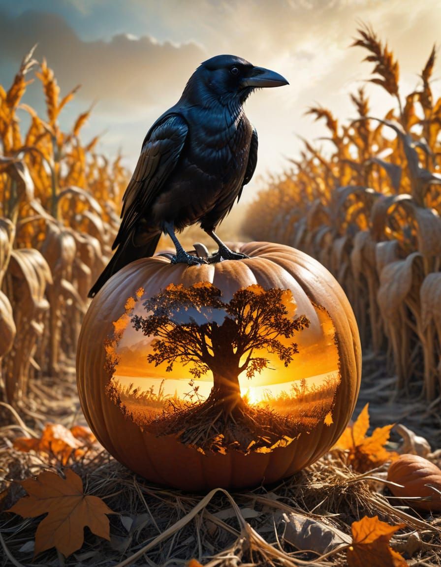 Crow and Pumpkin  by @Antinomy