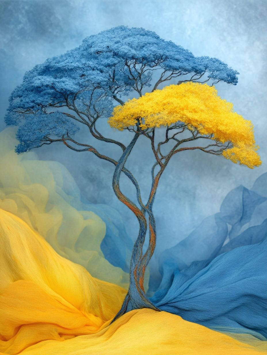 Blue and yellow