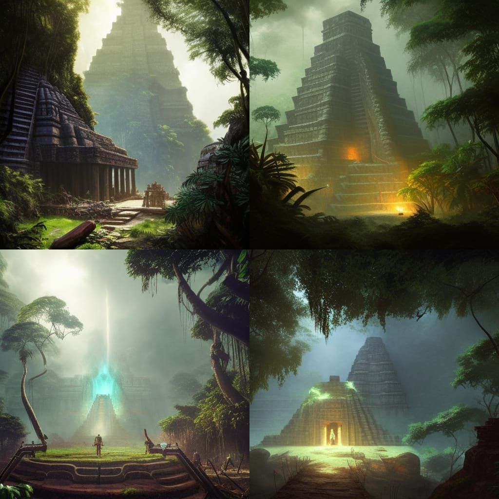 🌿🐒🦟🐍🐊🌿 | 🦧🐒🌳🦎🐅🎋🦜🌿 | 🐒🦧🐍🦜🌳🦥🦍🦎Mayan temp...