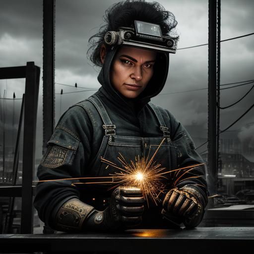 A talented lady welder, on a stunning project