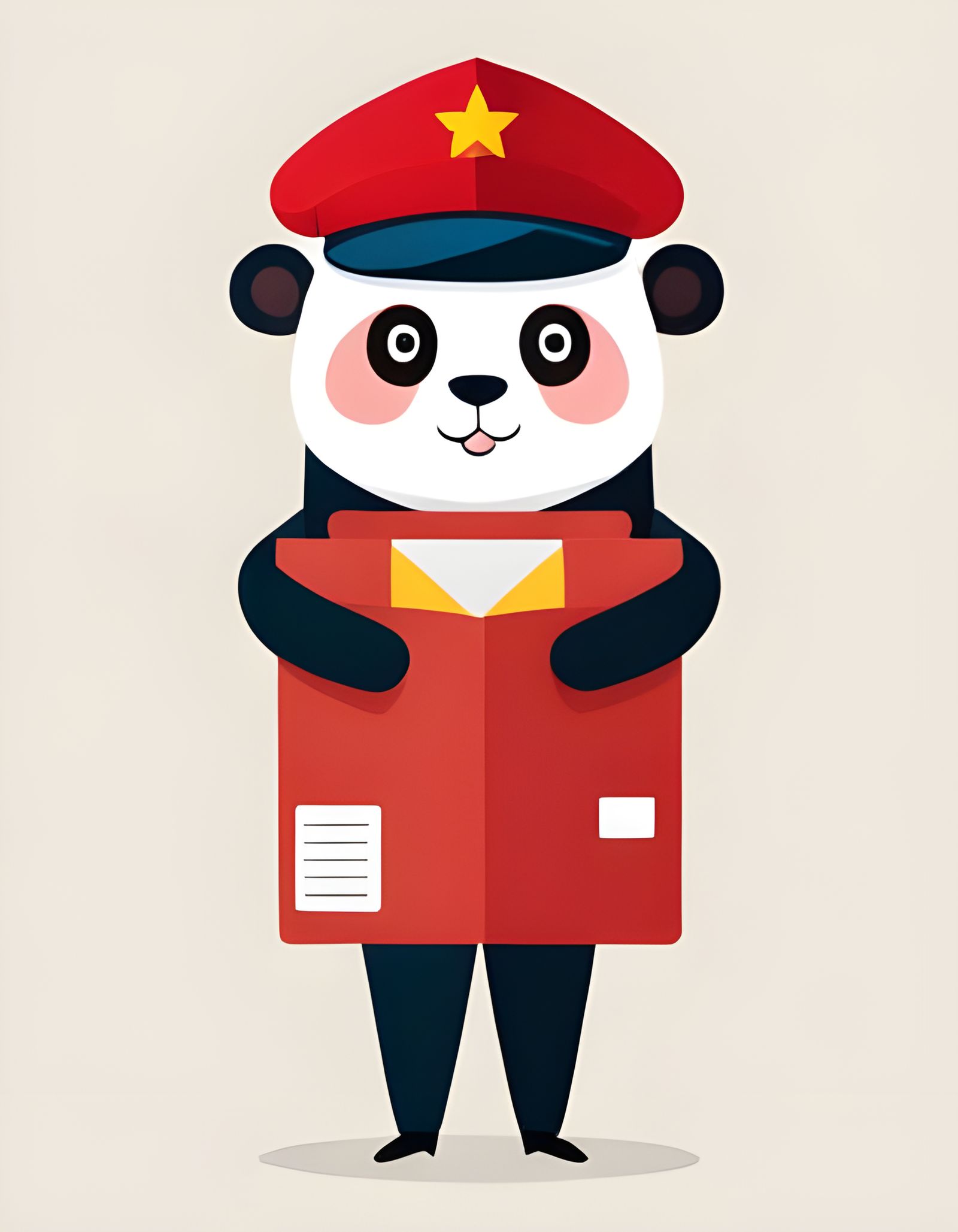 Cute Panda Postman