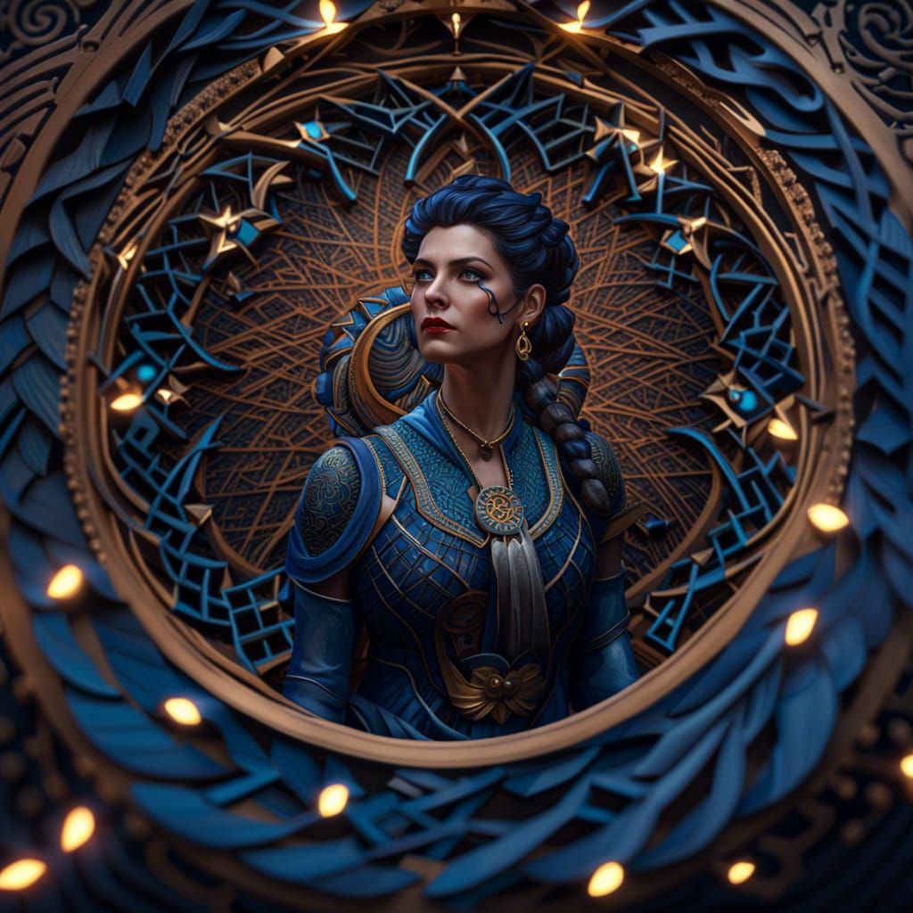 Woman in a puzzle
