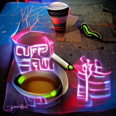 Cup of coffee with a blunt