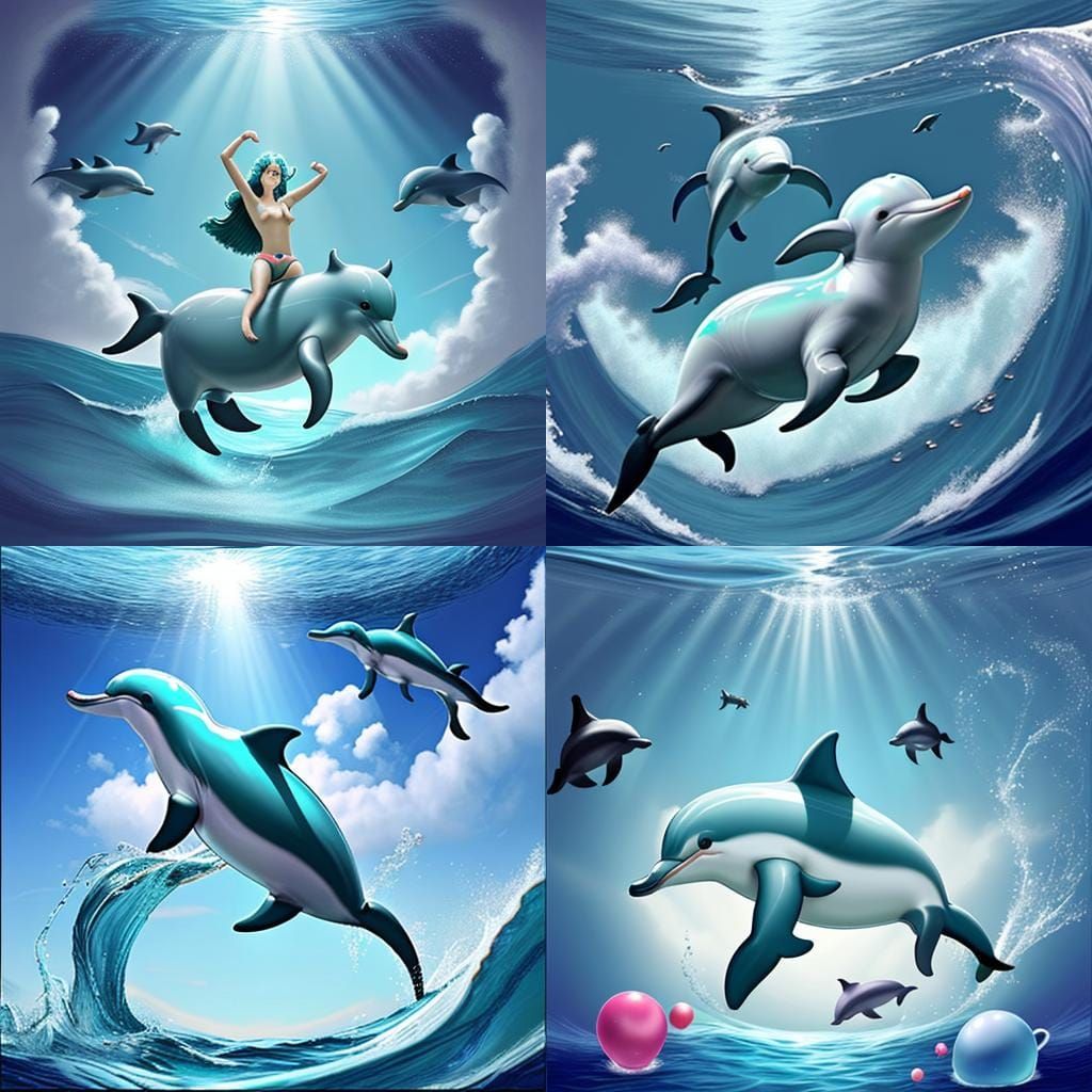 Alien dolphins - AI Generated Artwork - NightCafe Creator