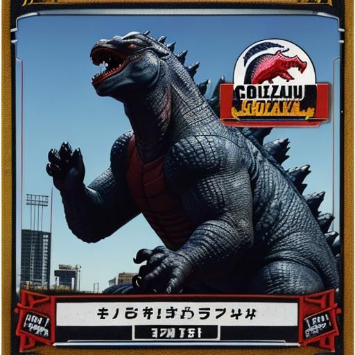   godzilla professional baseball player trading card