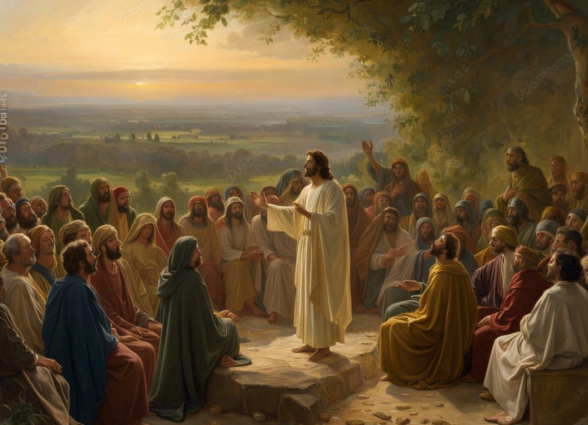 Jesus preaching the beatitudes - AI Generated Artwork - NightCafe Creator