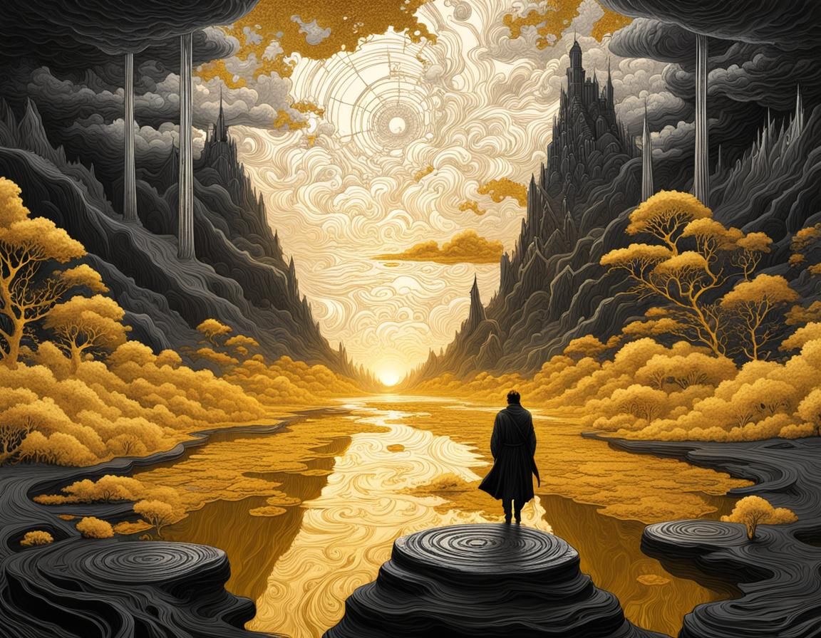 gold and black valley  by @vegenia