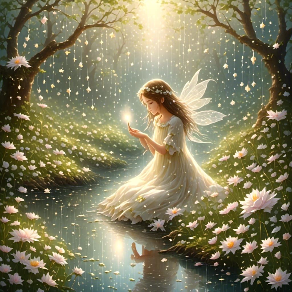 Pooling puddles of misty rain