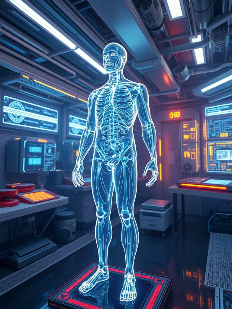 Hologram of a human body  by @Neverland