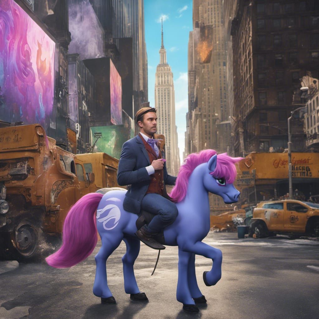 Ryan Long as a My Little Pony character in the middle of New...