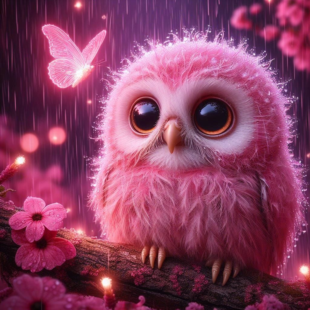 Pink Owl  by @Rosie