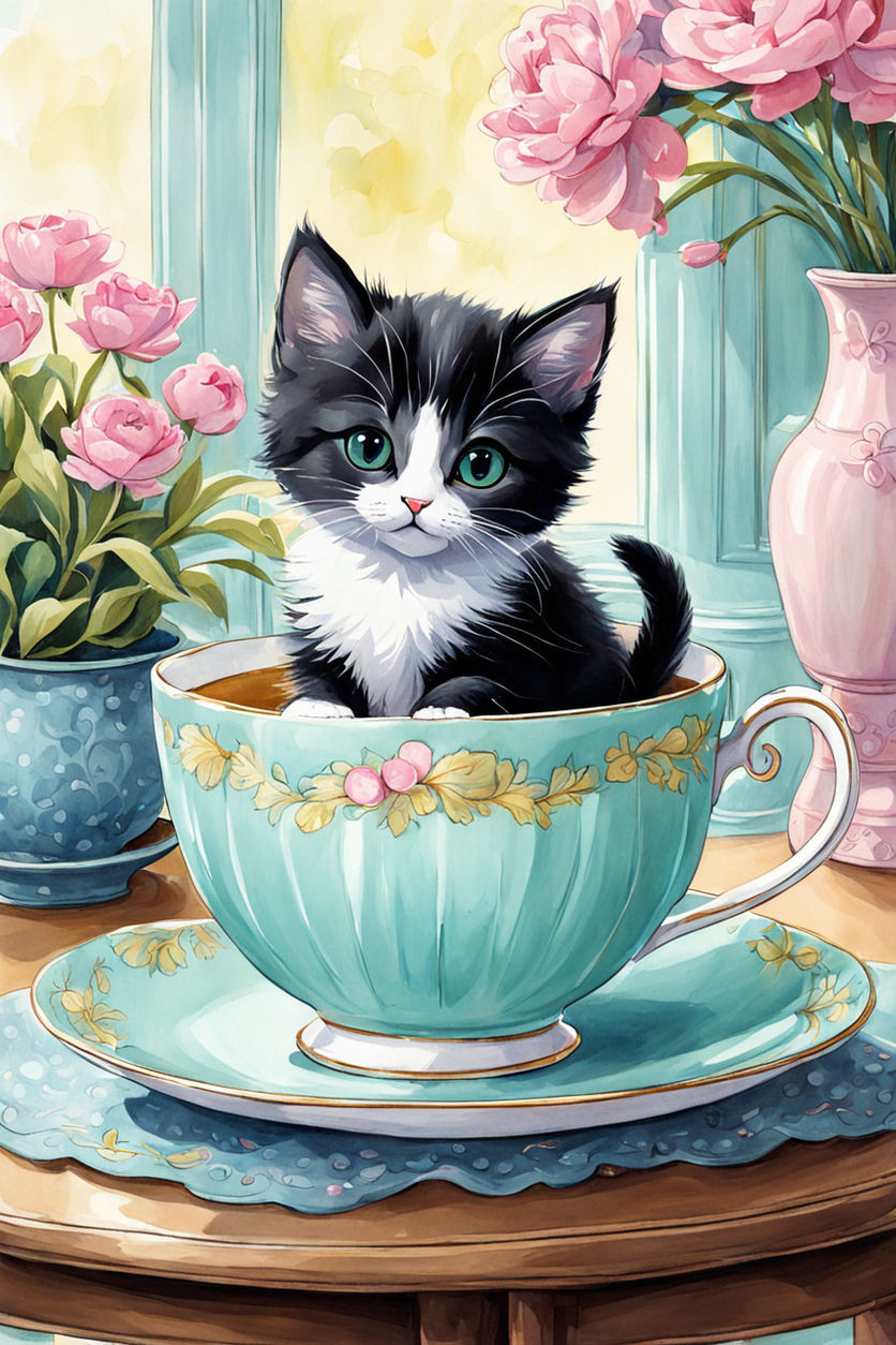 Cat in a Tea Cup
