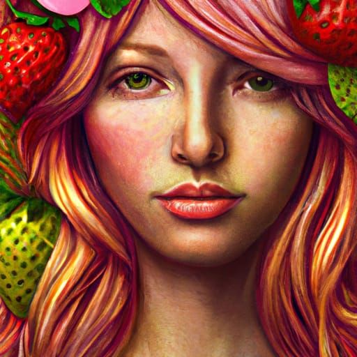 strawberry girl AI Generated Artwork NightCafe Creator