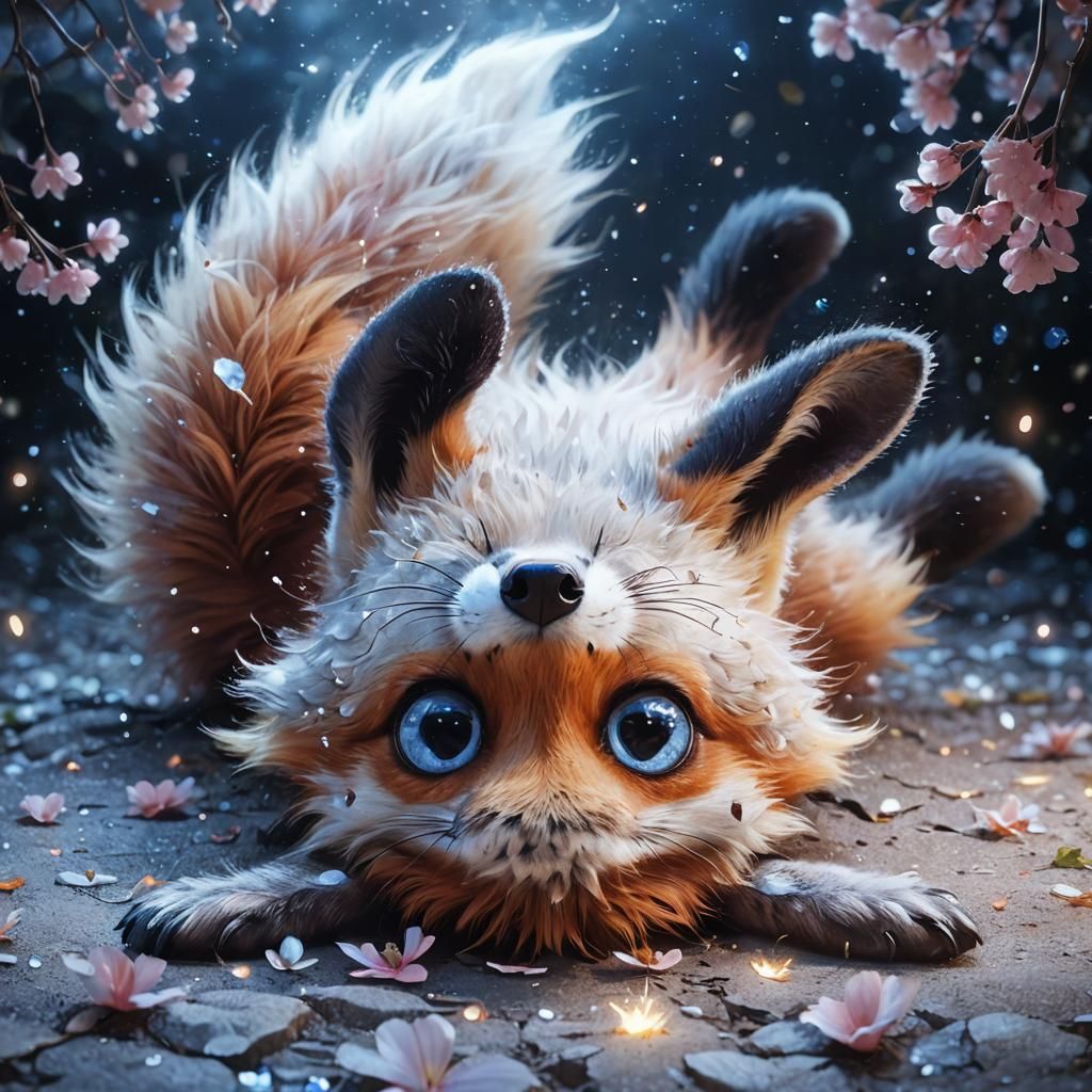 A hyperrealistic digital artwork of an adorable cute happy dumb red