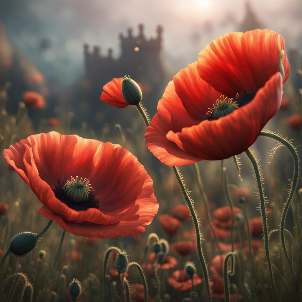 Two poppies representing best friends.