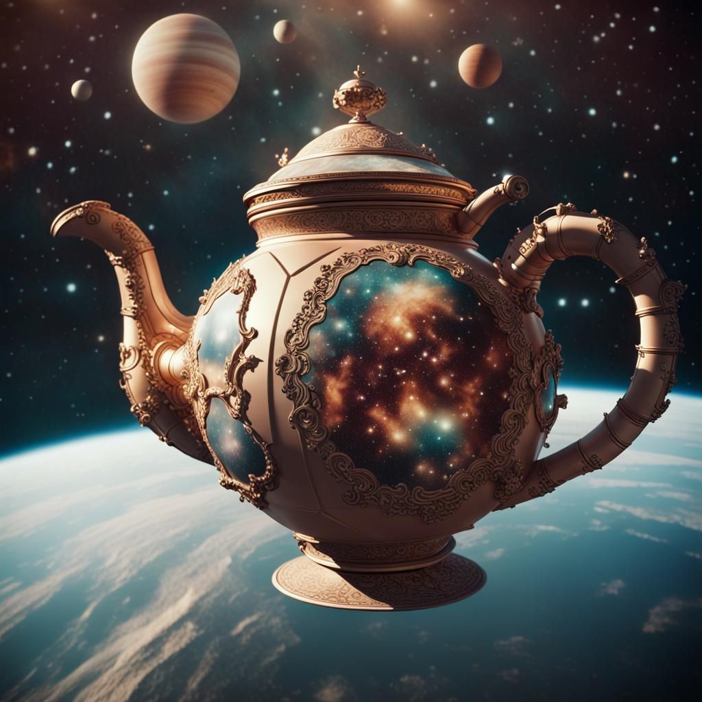 Bertrand Russell's eponymous Teapot AI Generated Artwork NightCafe