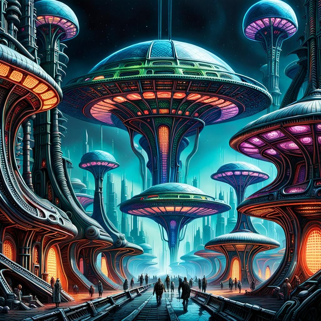 bio-organic and crystaline alien structures  by @Roberto I Ortiz