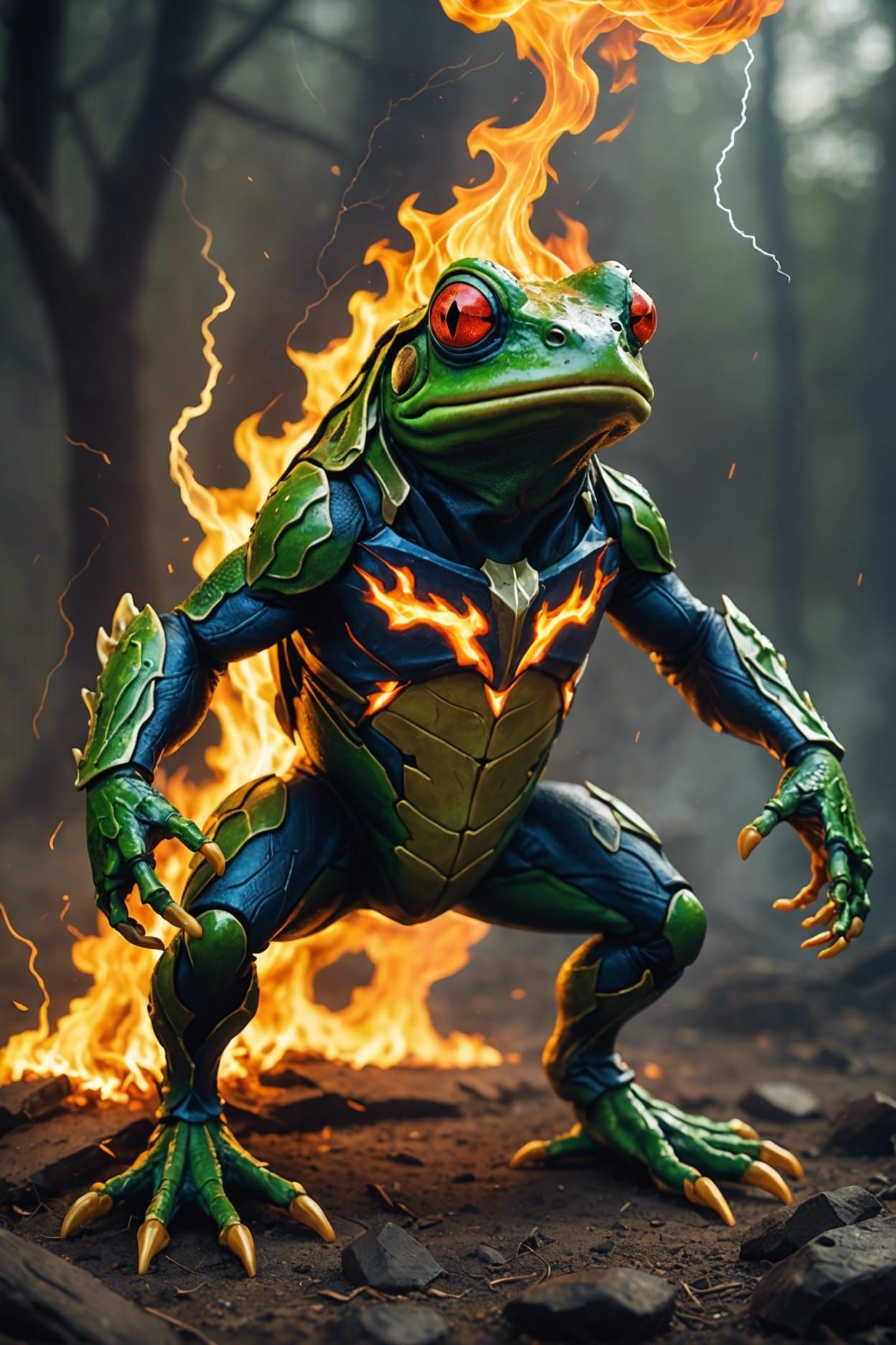 battle frog - AI Generated Artwork - NightCafe Creator