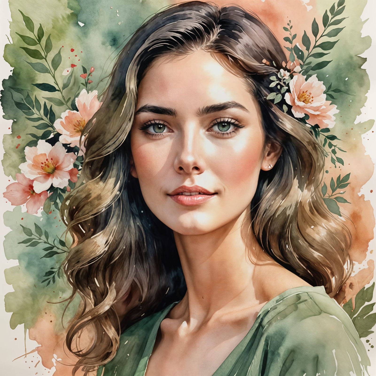 Watercolor portrait of a woman (2)  by @grl_pwr