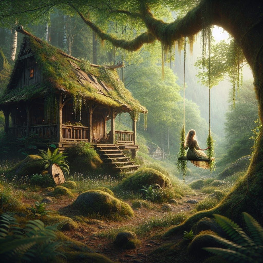 peaceful cabin in the woods  by @thane of fyfe