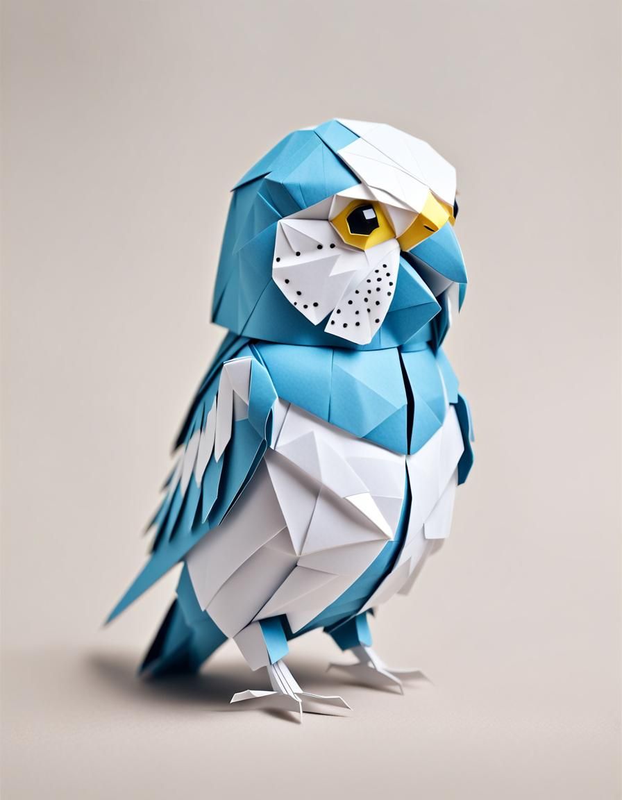 blue and white budgie