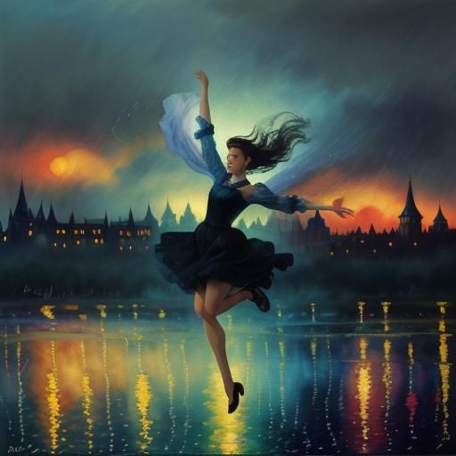 Jump from the depths to the light
Worlds in spite of everything
Dance of the wind and dawn
Through the knock and roar of the rain 
By Zinaid...